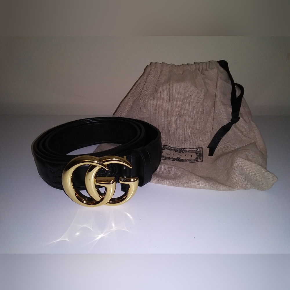Worn Once: GG Marmont Matelassé Wide Belt - RARE SIZE 120 CM *Bonus Gift Bag* - Picture 3 of 9
